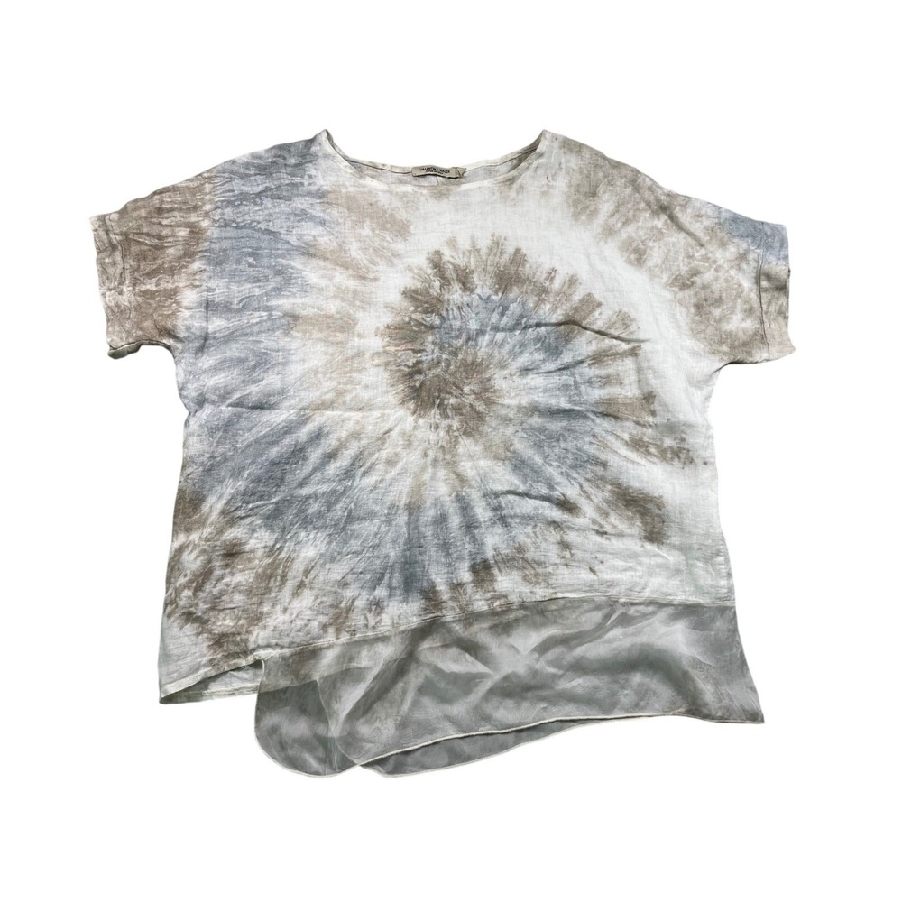 Valentina‎ Naldi Made in Italy 100% Linen Tie Dye Dolman Top Medium Boho